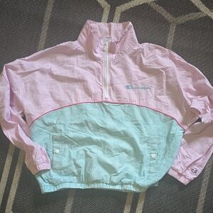 Champion Pastel Pink and Mint Windbreaker